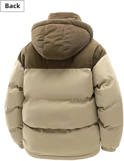 Men Thickened Cotton Jacket Men Warm Hooded Coat Casual Wear Outerwear Long Sleeve Coat