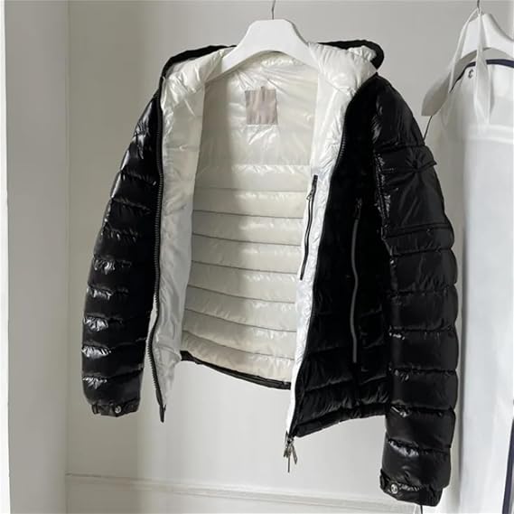 Mkjuuior Autumn and Winter Men's and Women's Hooded Down Jackets, Casual Jackets, Large Pockets, Solid Color Warm Jackets