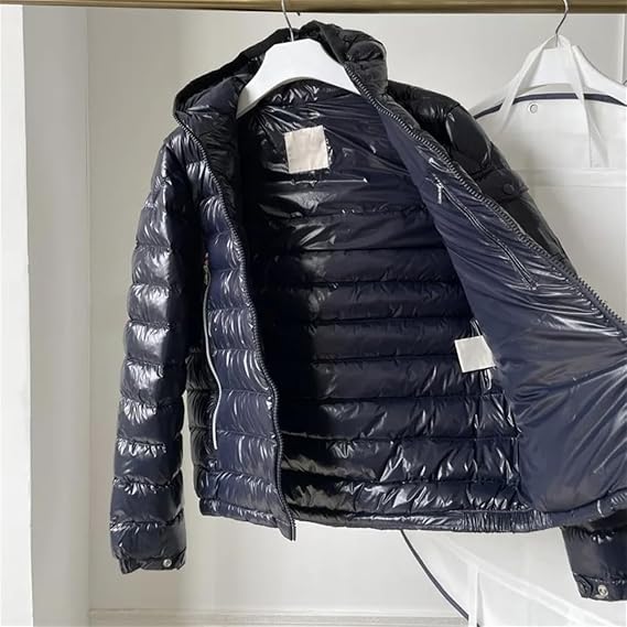 Mkjuuior Autumn and Winter Men's and Women's Hooded Down Jackets, Casual Jackets, Large Pockets, Solid Color Warm Jackets